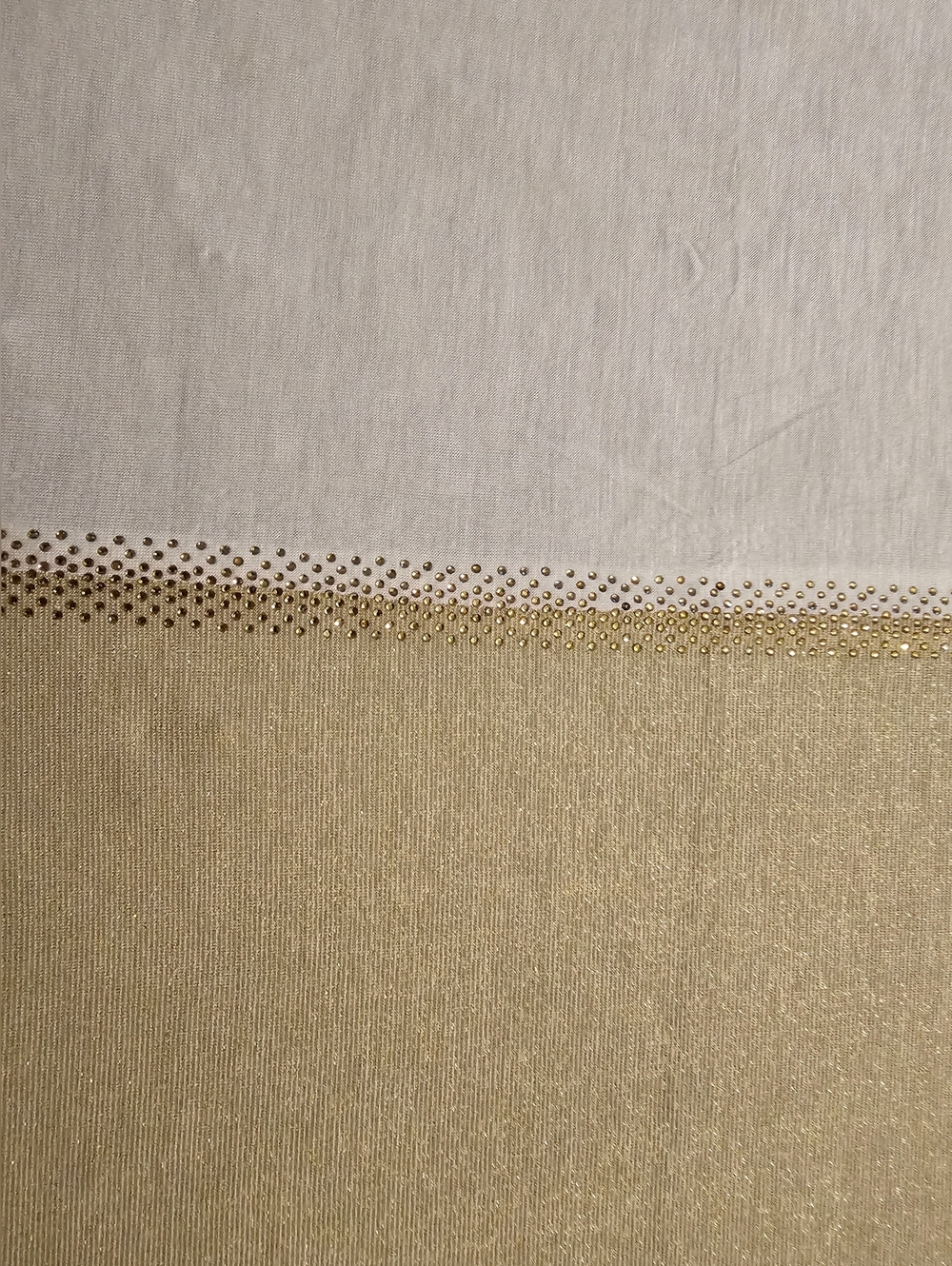 Hijab Mustard Two-Tone Stretch Fabric Panel in Light Gray and Beige - Picture 3 of 3